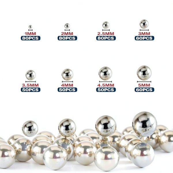 Stainless Steel Balls XIKE 620PCS 12-Size Bearing Kit with Tweezers-1