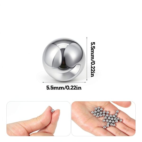 YQQYG 100 PCS Paint Mixing Balls, Small Metal Ball Stainless Steel Bearing Balls for Model Mixing and Stirring of Paint or Nail Polish Shaker (0.19"/5mm)-1